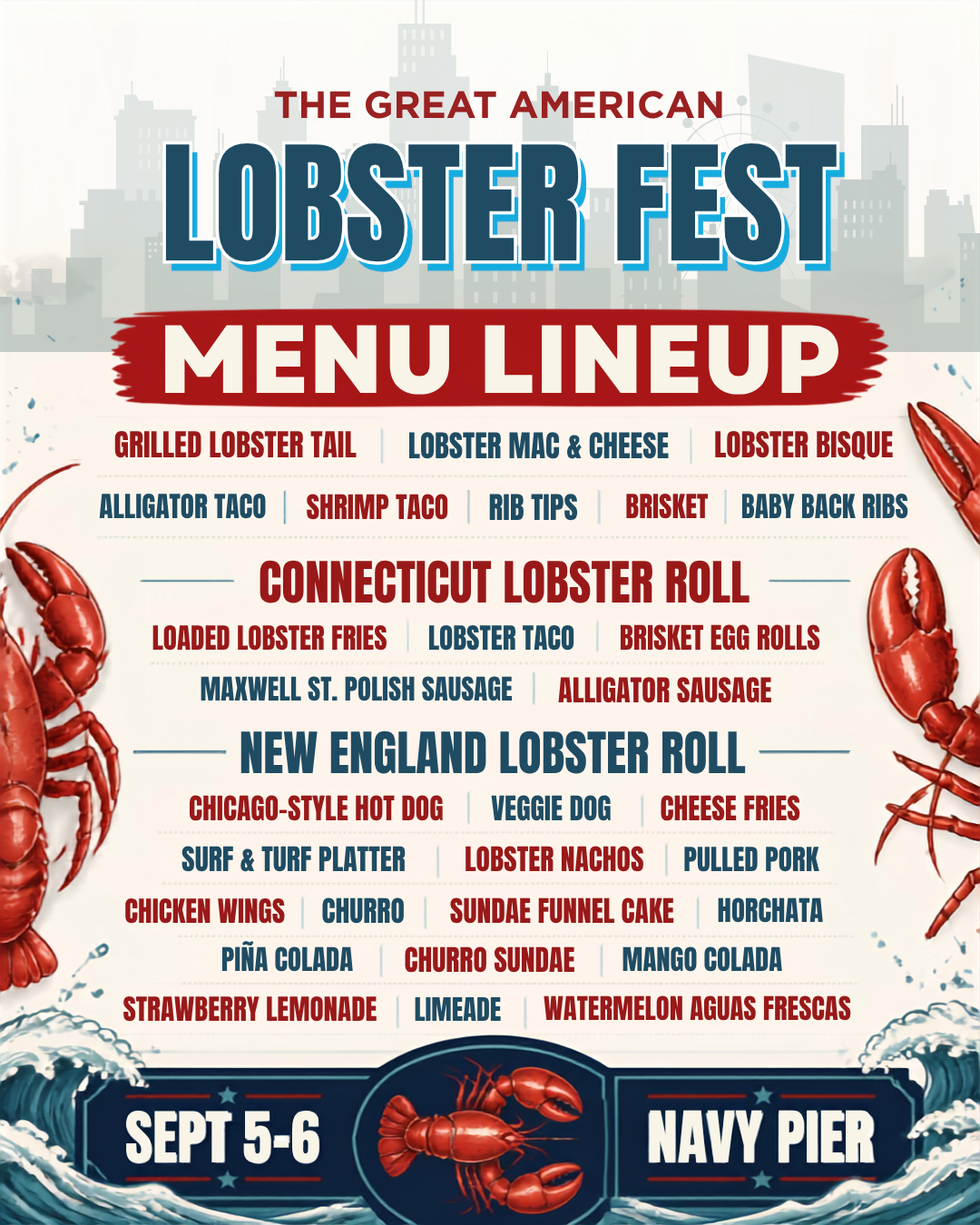 menu graphic for lobster fest 2026